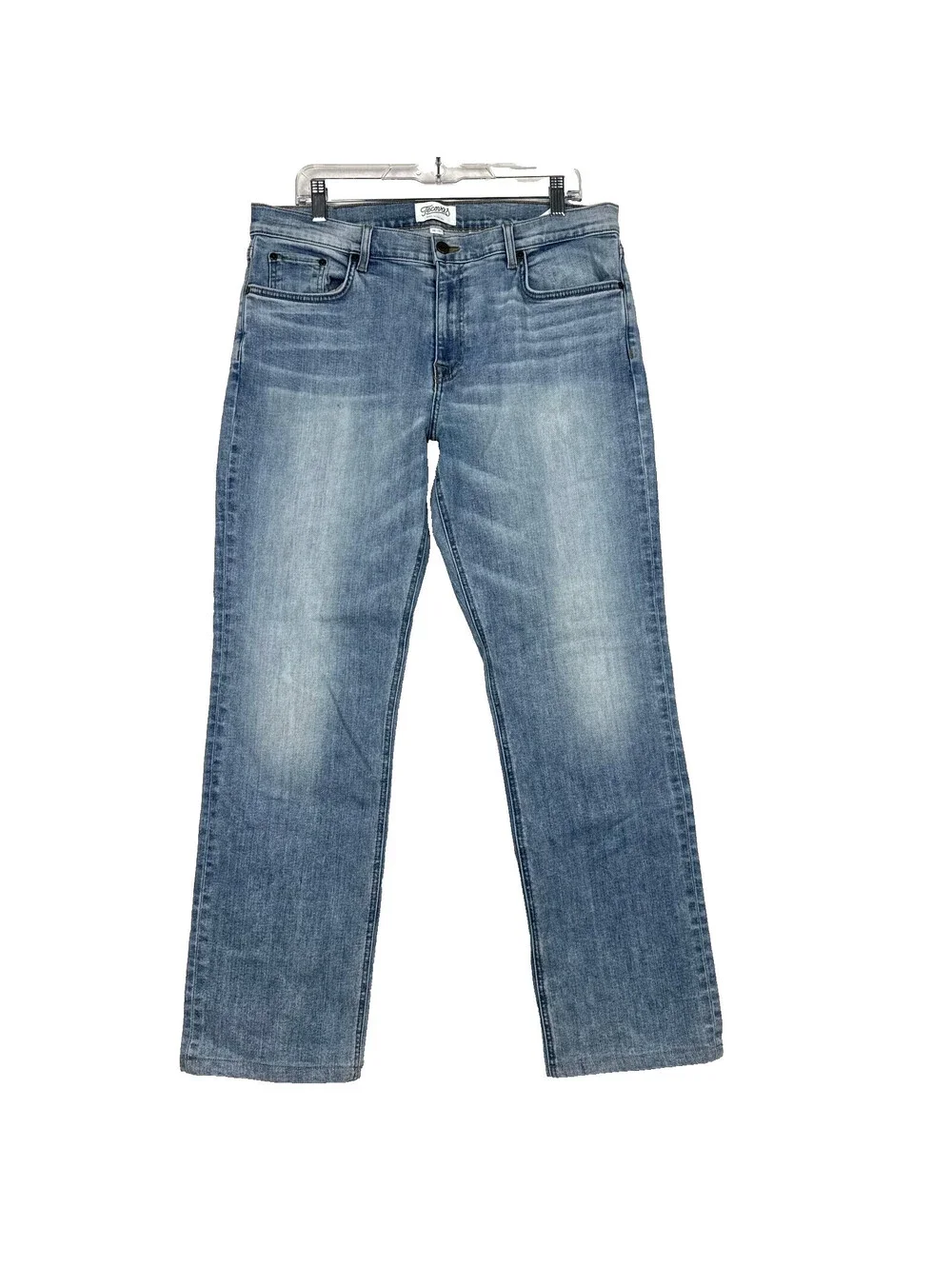 Tecovas Mens 38x30 Slim Straight Light Blue Wash Stretch Denim Jeans Western